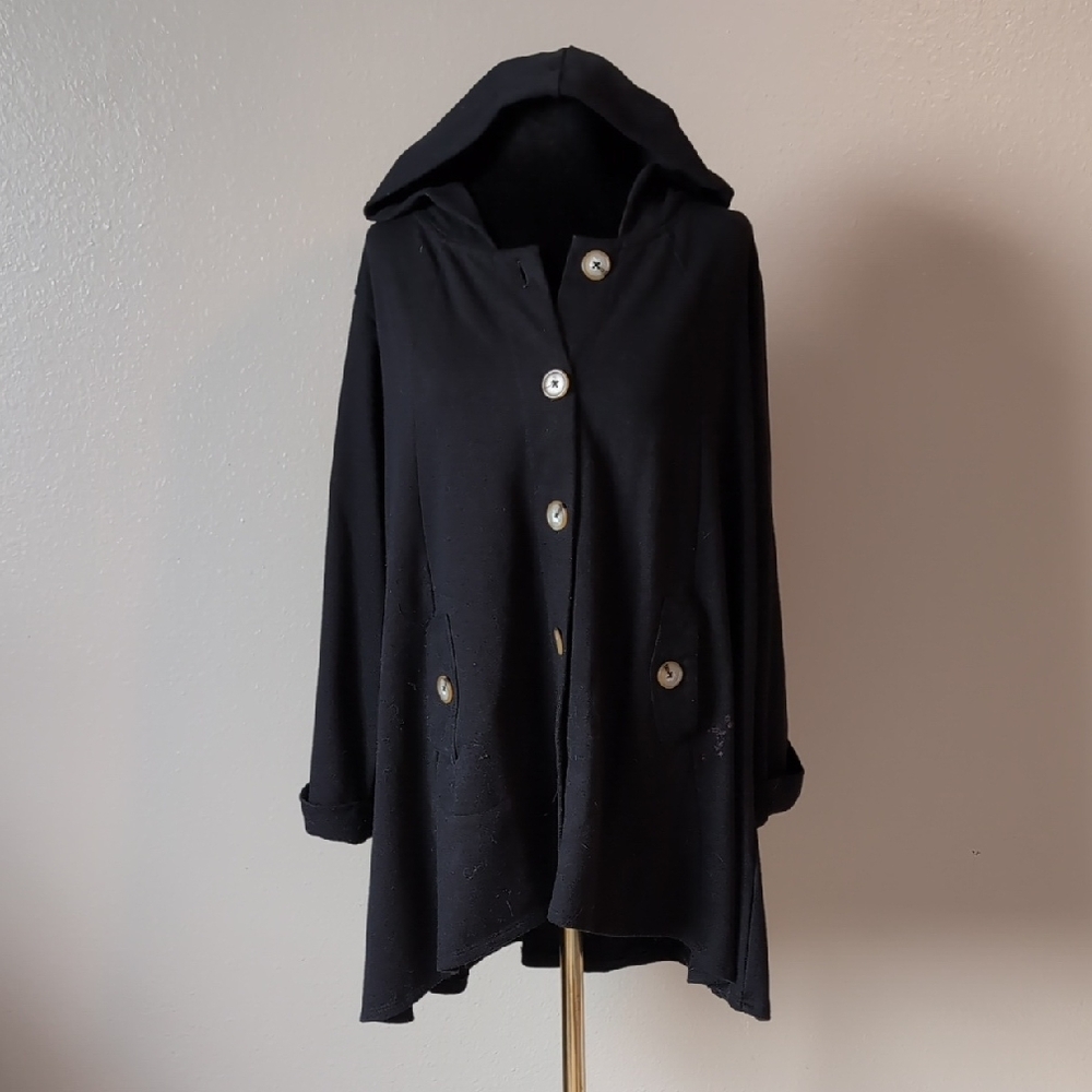 Christian Siriano Black Hooded Cape